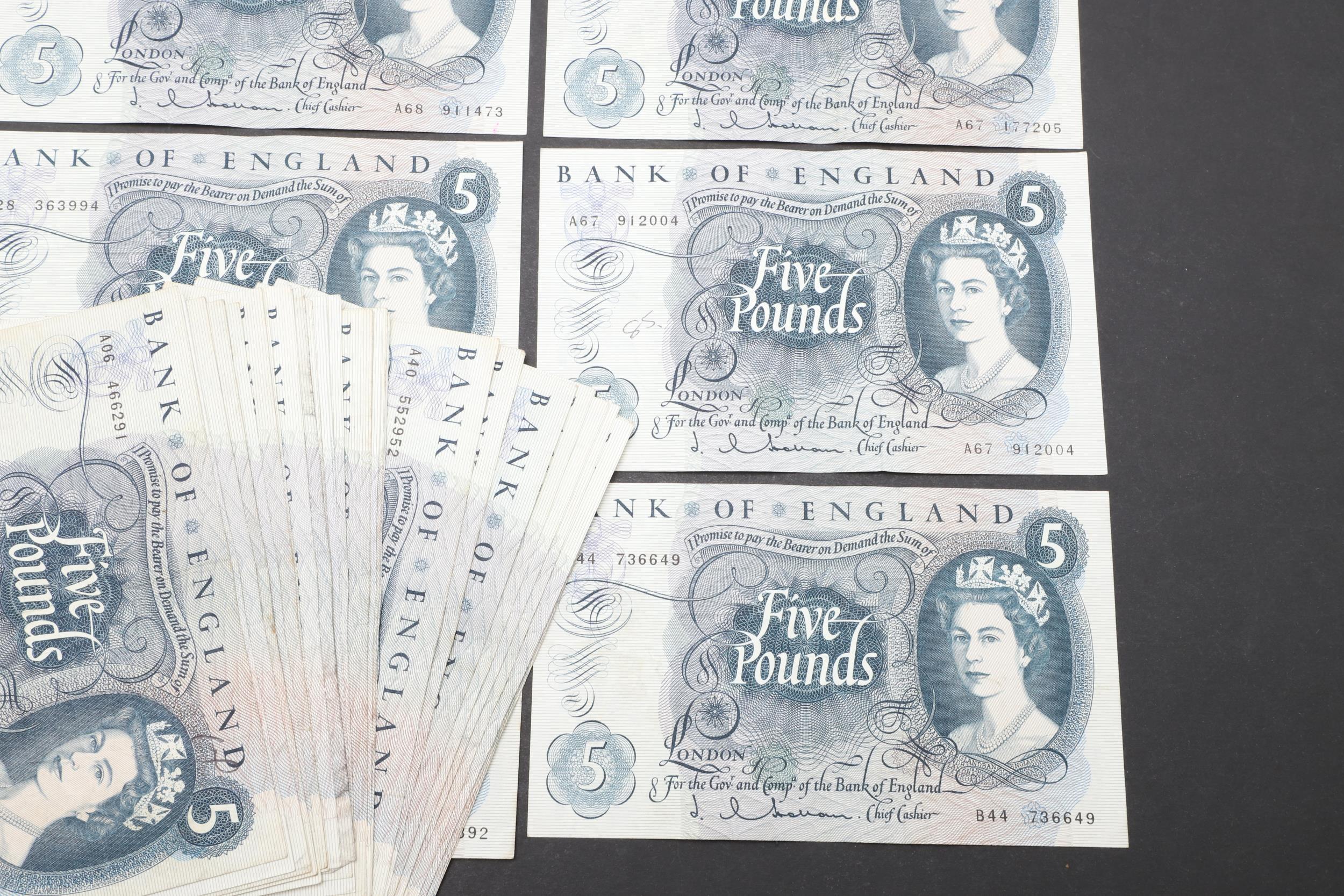 A COLLECTION OF 42 BANK OF ENGLAND SERIES 'C' FIVE POUND NOTES. - Image 5 of 13