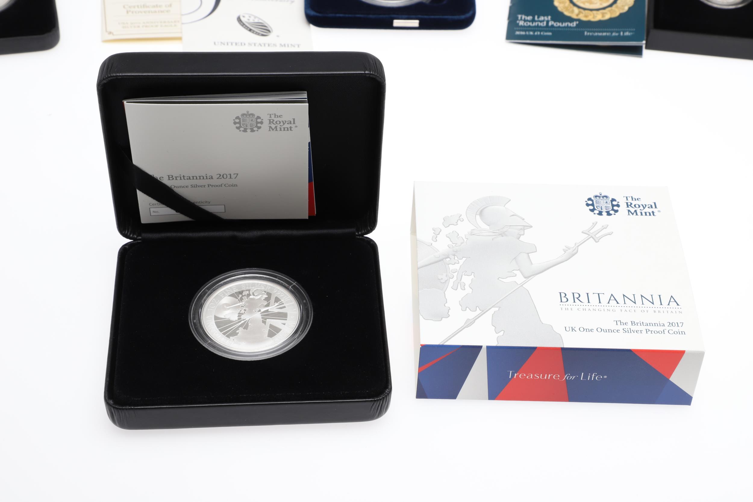 TWO ROYAL MINT ELIZABETH II BRITANNIA ISSUES AND OTHERS SIMILAR. 2016 - 2020. - Image 7 of 14