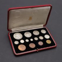 A GEORGE VI 1937 15 COIN PROOF SET IN CASE.