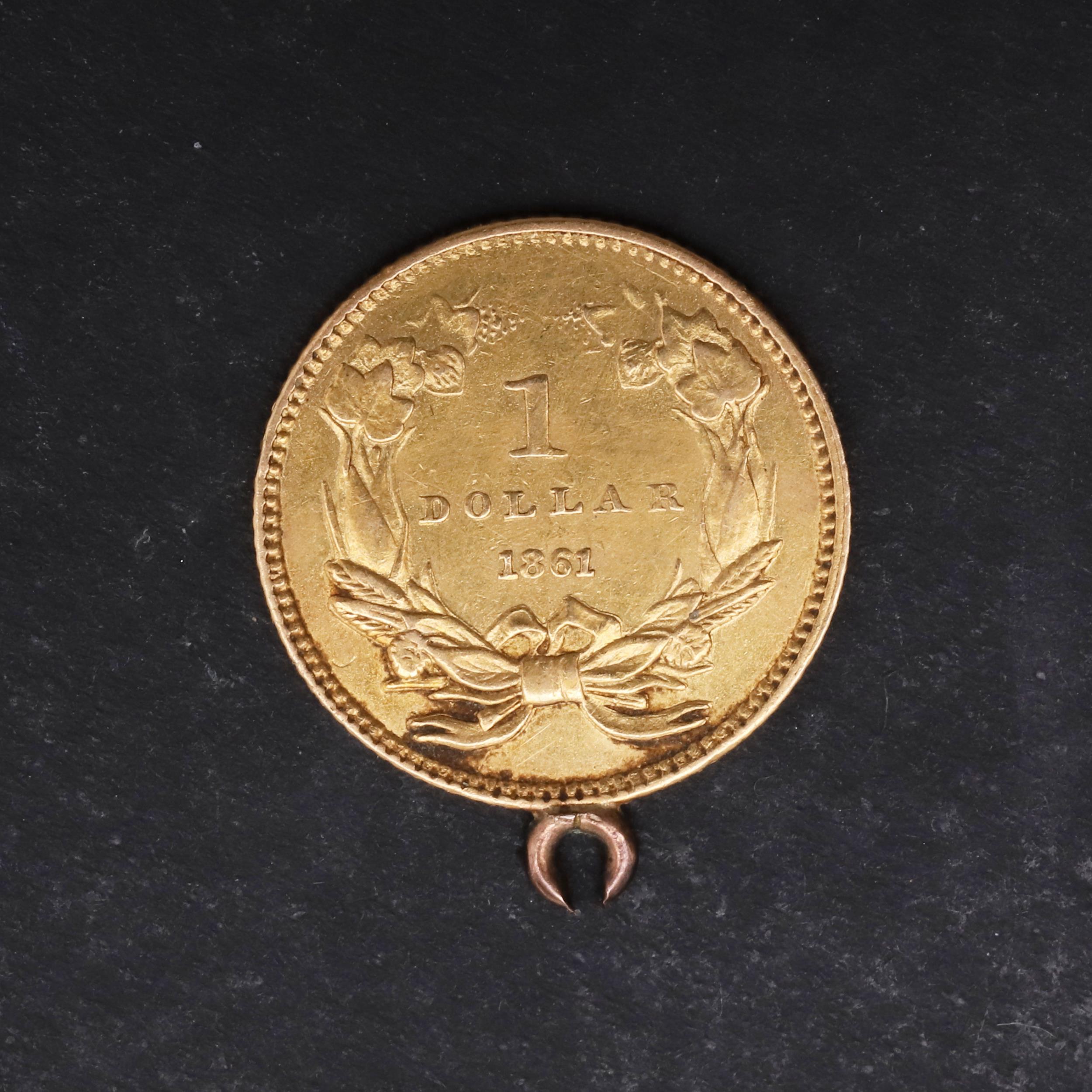 AN AMERICAN GOLD DOLLAR, 1861. - Image 2 of 3