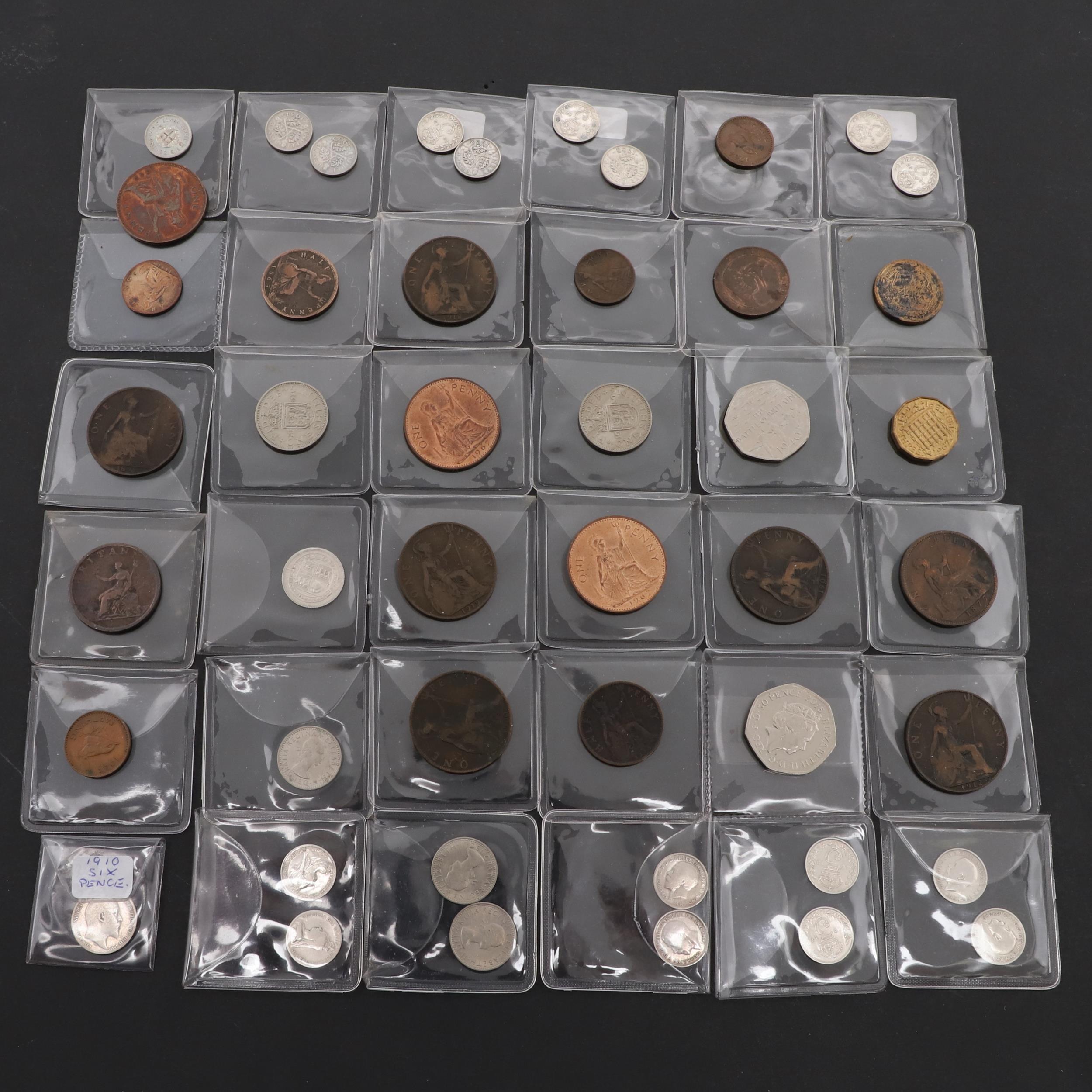 A COLLECTION THREEPENCE PIECES AND OTHER COINS. - Bild 9 aus 14