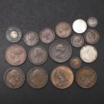 A MIXED COLLECTION OF COINS, GEORGE III AND LATER.