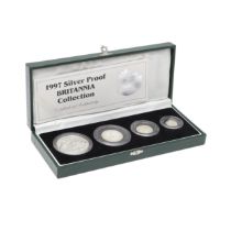 A 1997 SILVER PROOF BRITANNIA FOUR COIN COLLECTION.