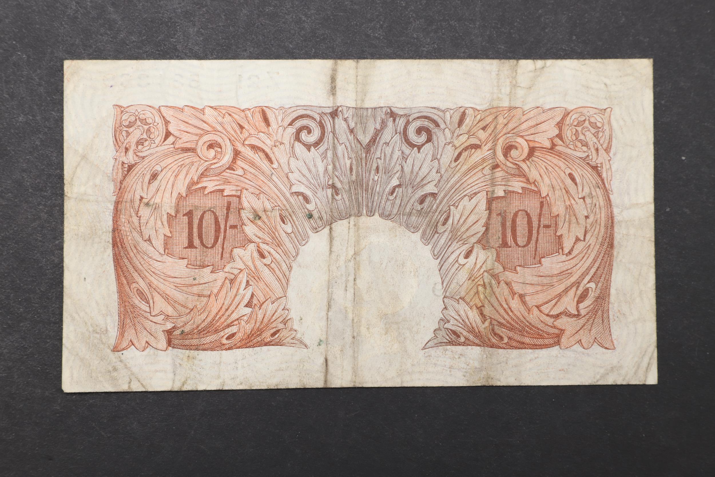 A BANK OF ENGLAND TEN SHILLING SERIES 'A' BANKNOTE. - Image 2 of 2