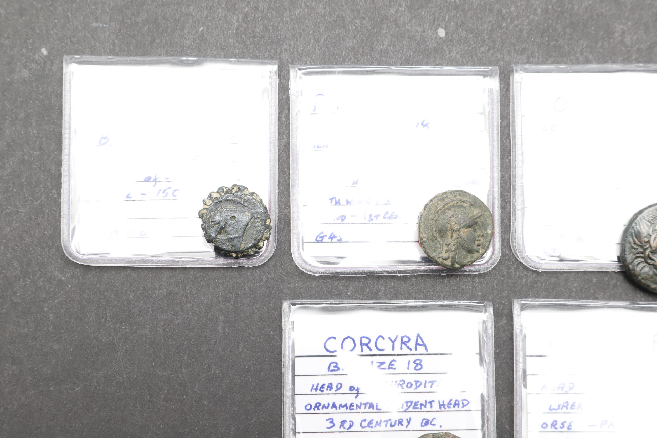 GREEK COINS: A COLLECTION OF SIX GREEK BRONZE COINS TO INCLUDE CORCYRA. - Image 2 of 7