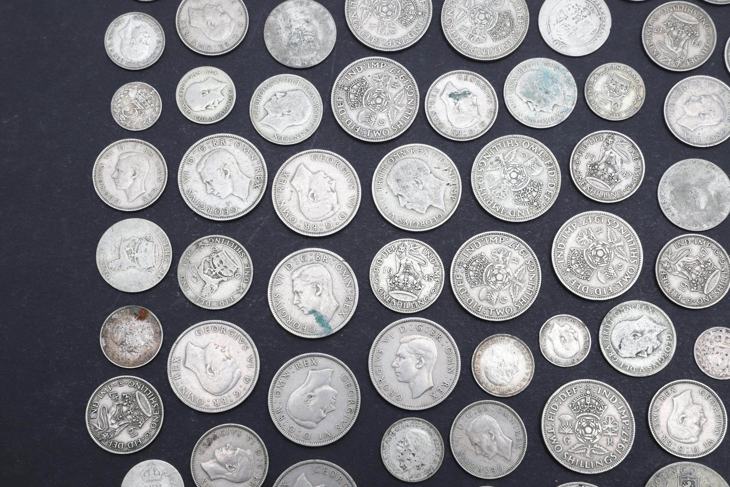 A COLLECTION OF PRE-DECIMAL PART SILVER AND LATER COINS. - Bild 3 aus 9