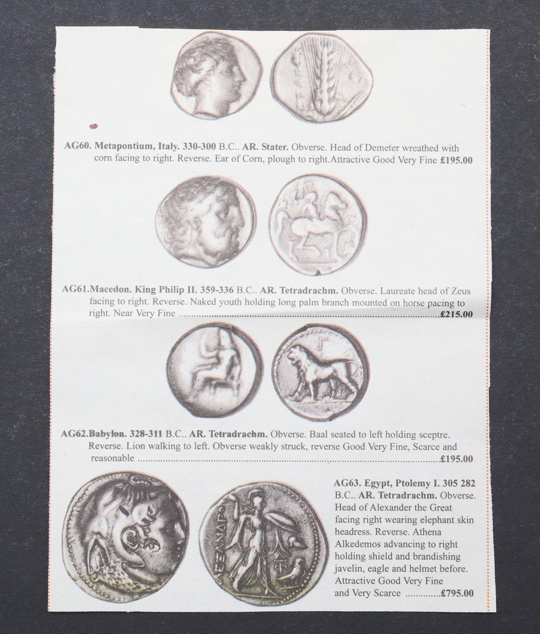 GREEK COINS: METAPONTION, SILVER STATER, 330 - 300 BC. - Image 4 of 4