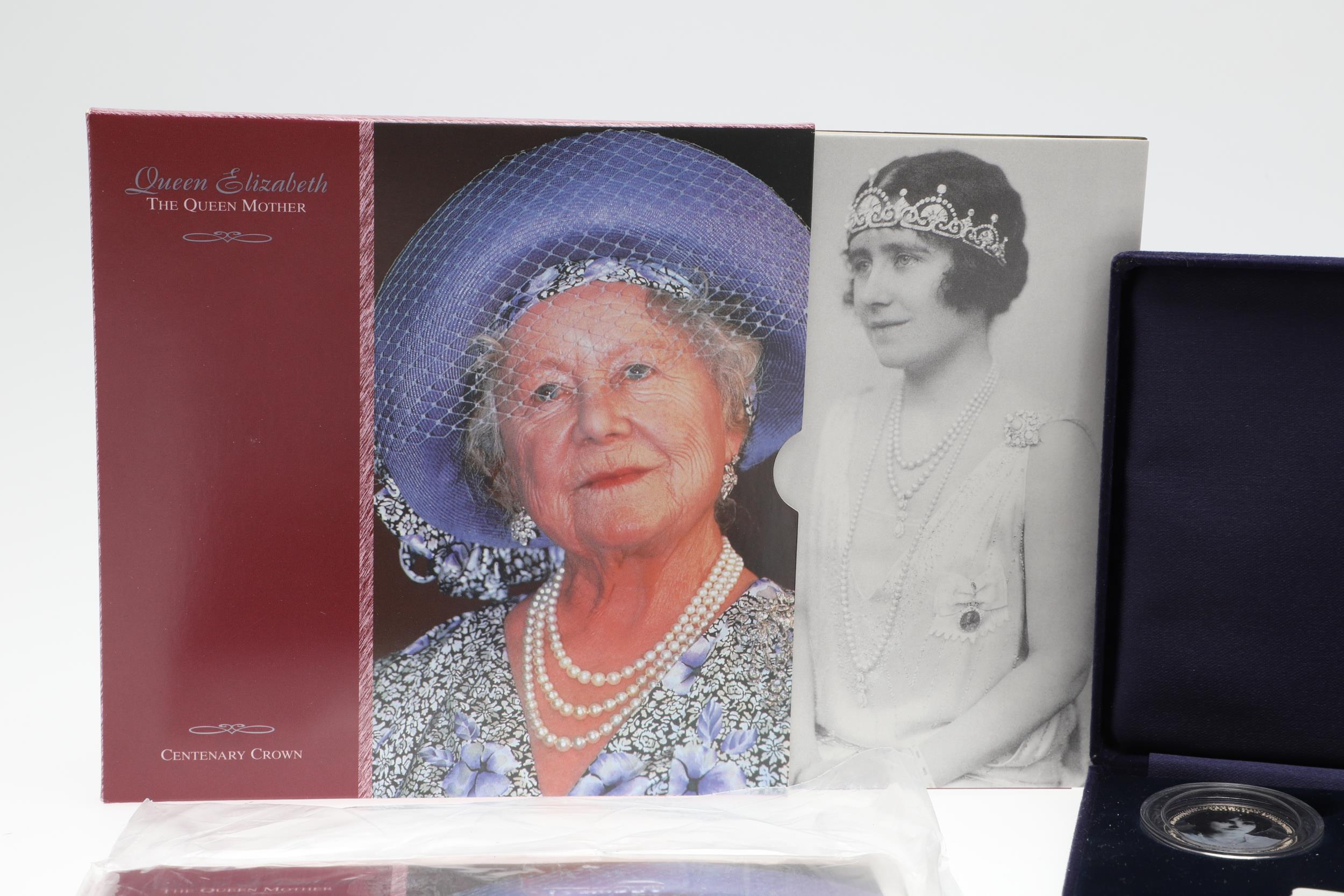 A COLLECTION OF ROYAL MINT QUEEN MOTHER SILVER PROOF CROWNS AND OTHERS. - Bild 2 aus 11
