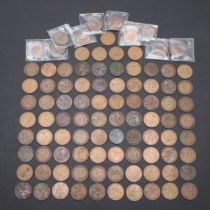 A COLLECTION AND PARTIAL DATE RUN OF PENNIES, 1866 AND LATER.