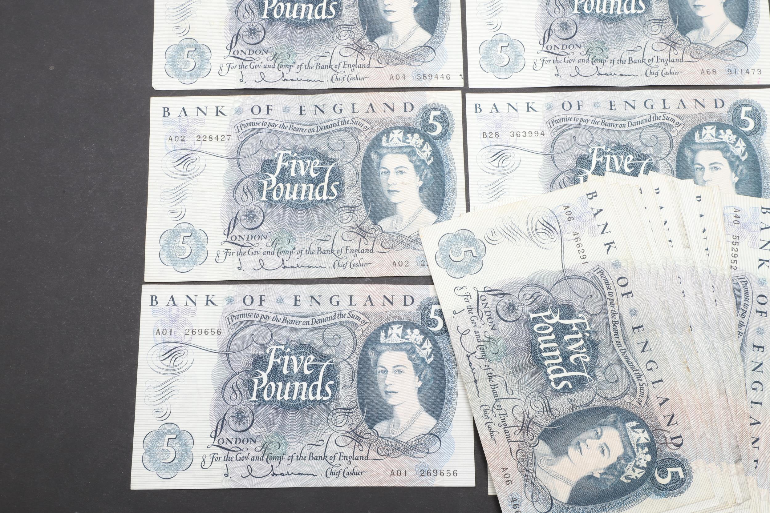 A COLLECTION OF 42 BANK OF ENGLAND SERIES 'C' FIVE POUND NOTES. - Image 4 of 13