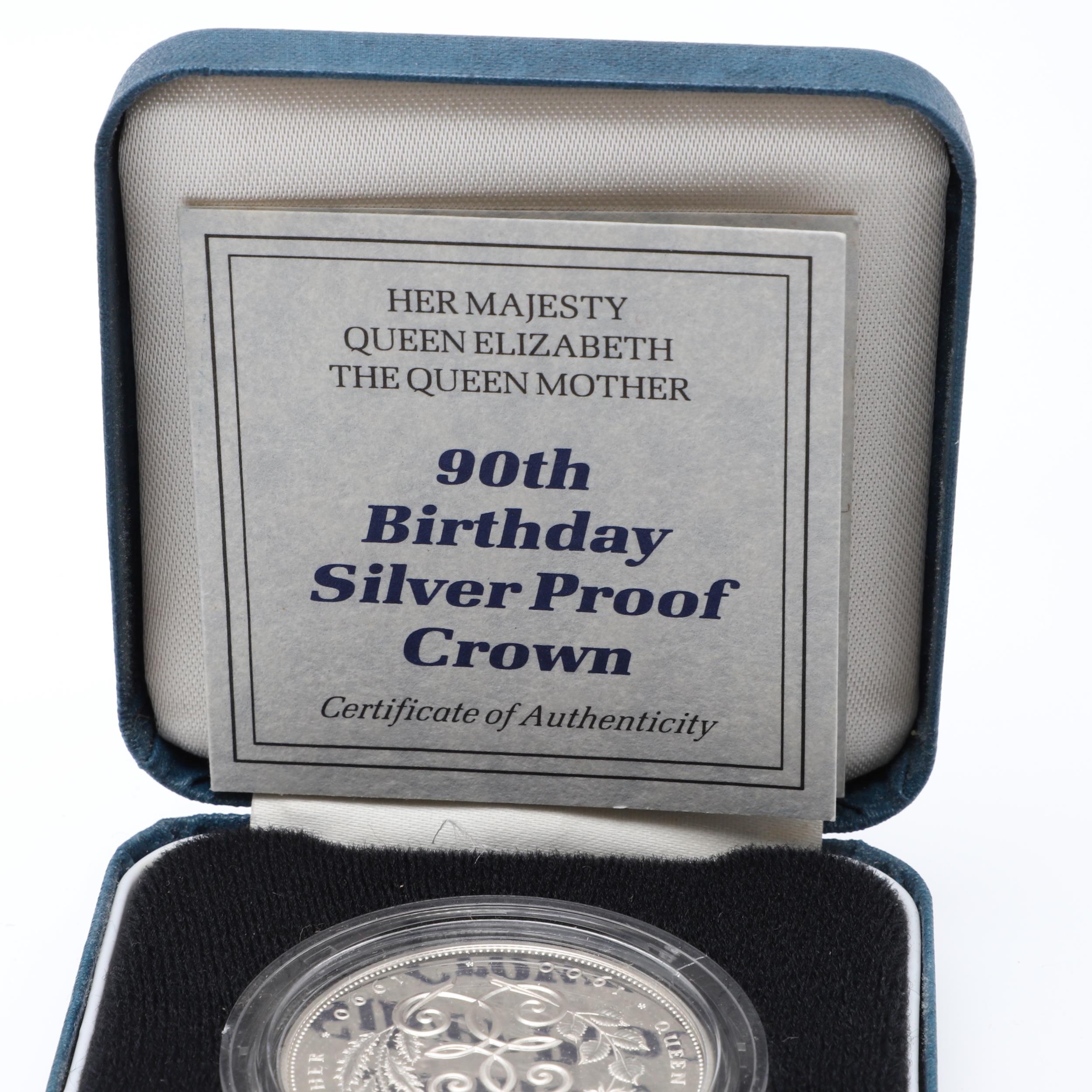 A COLLECTION OF ROYAL MINT QUEEN MOTHER SILVER PROOF CROWNS AND OTHERS. - Bild 7 aus 11