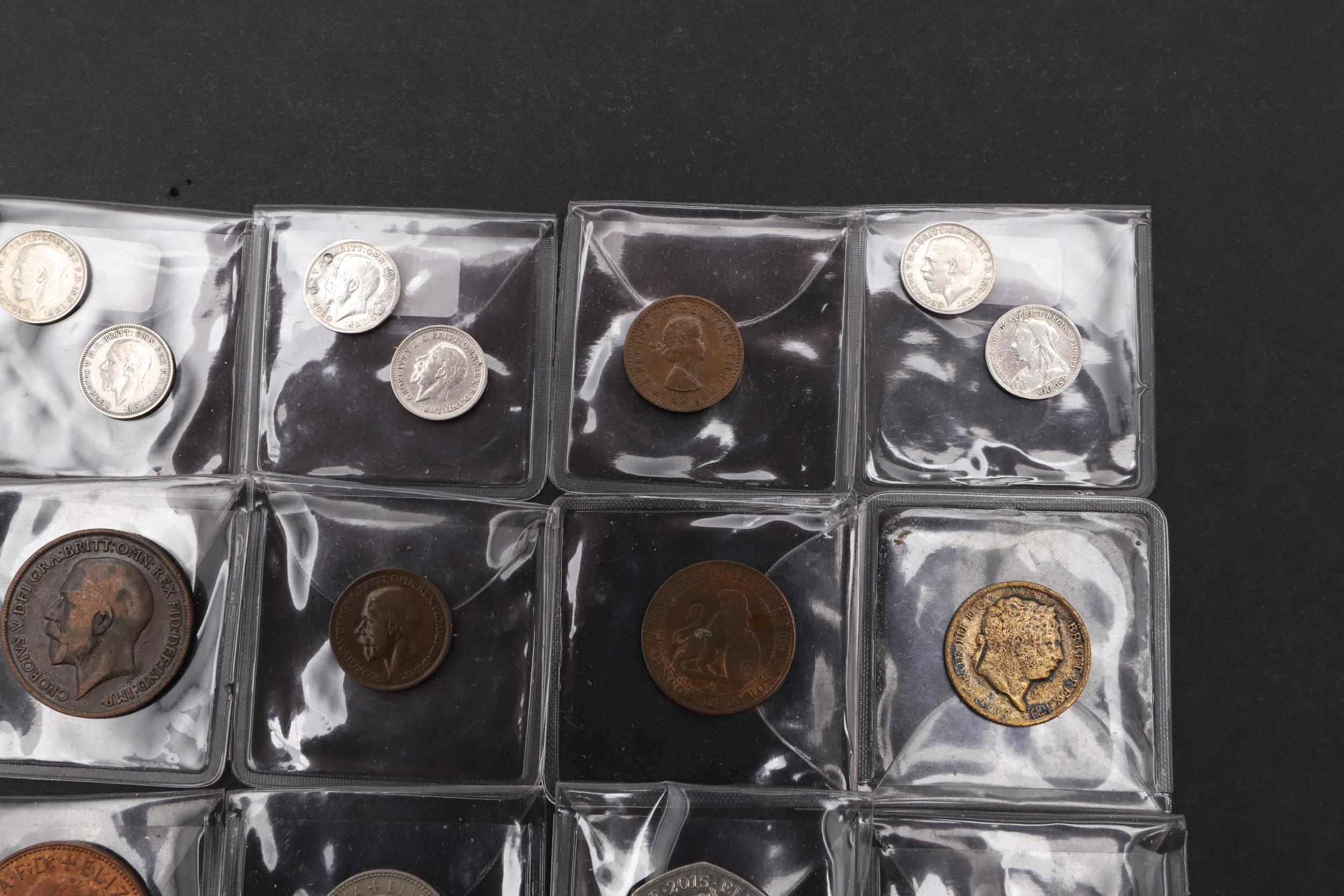 A COLLECTION THREEPENCE PIECES AND OTHER COINS. - Bild 3 aus 14