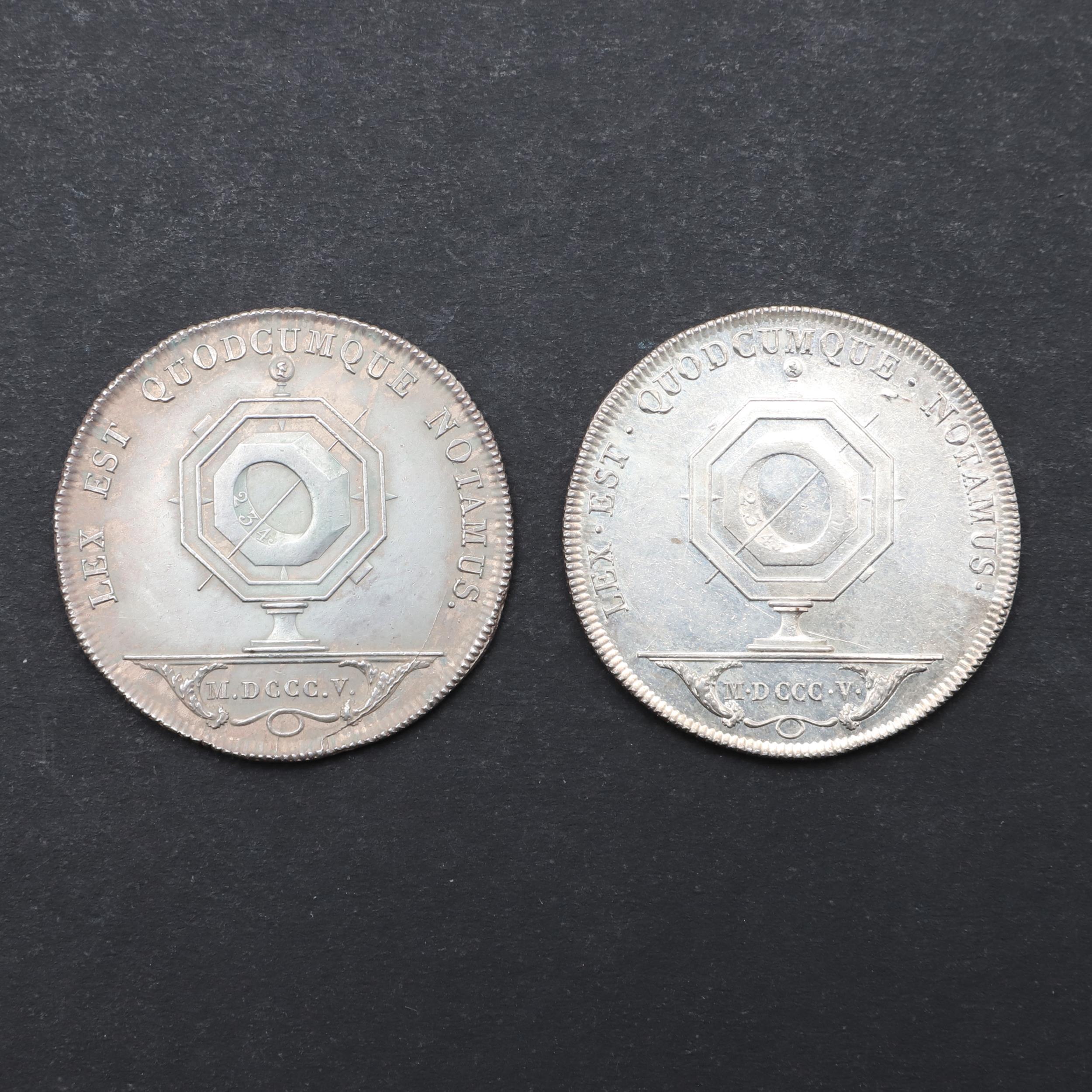 TWO EARLY 19TH CENTURY FRENCH NOTARY TOKENS FROM LYON. - Image 2 of 3
