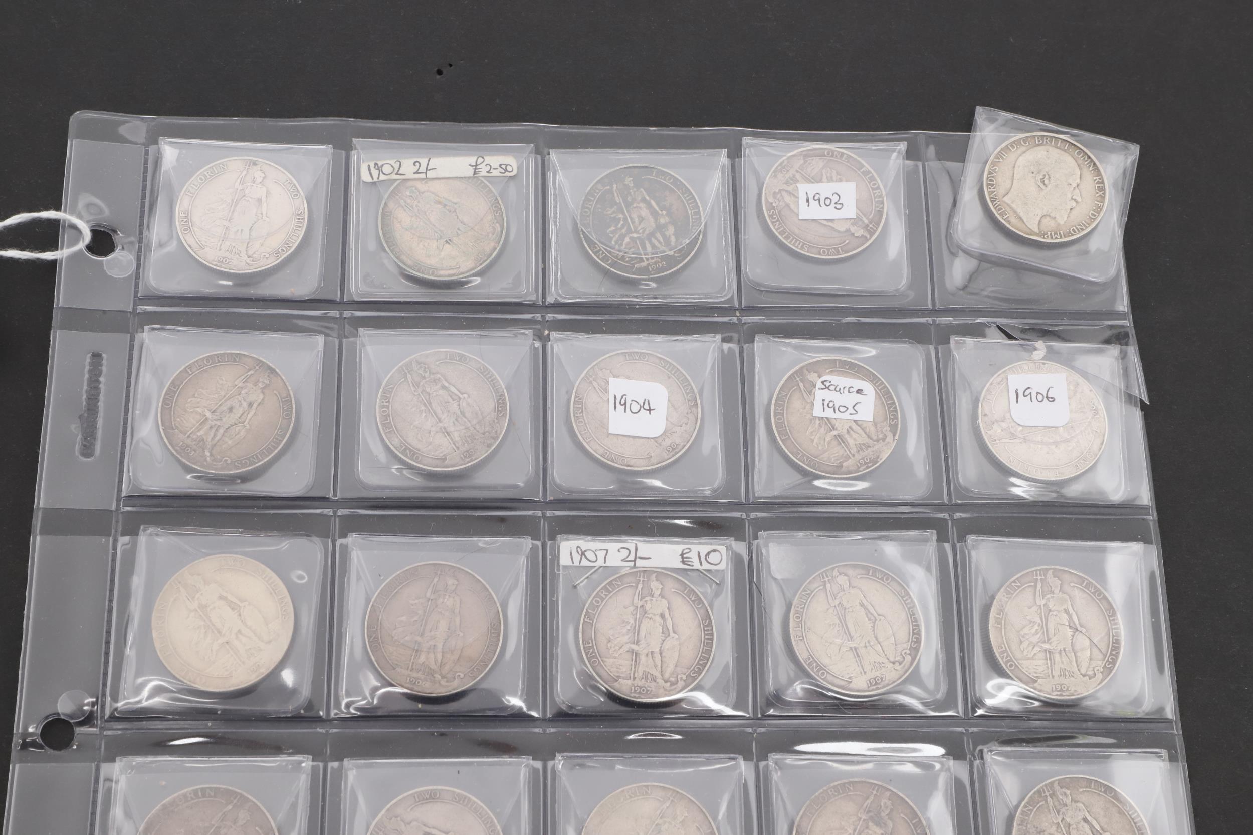 A COLLECTION OF 30 EDWARD VII AND LATER FLORINS TO INCLUDE 1905. - Image 2 of 8