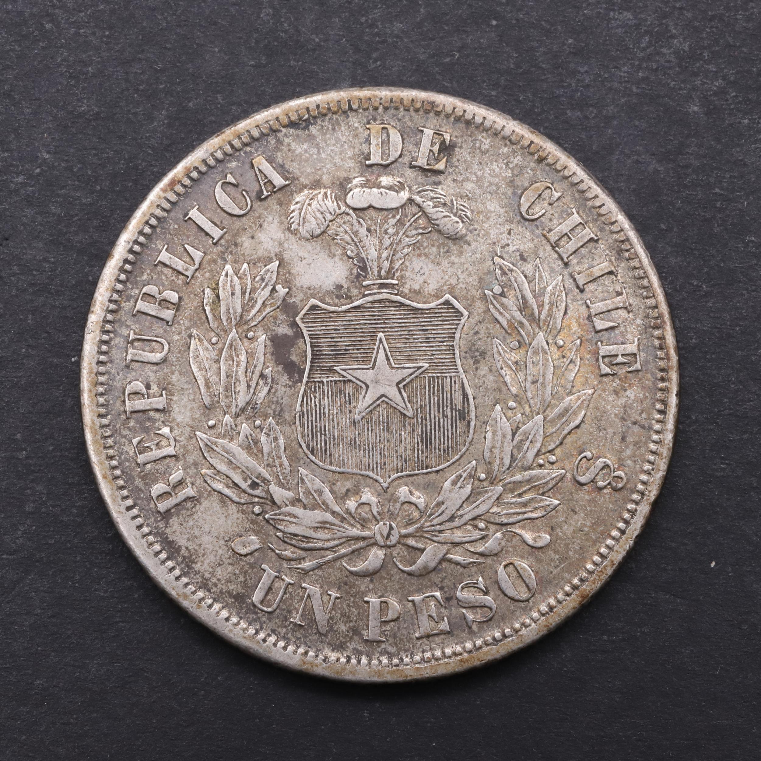 A CHILEAN PESO, 1872. - Bild 2 aus 3