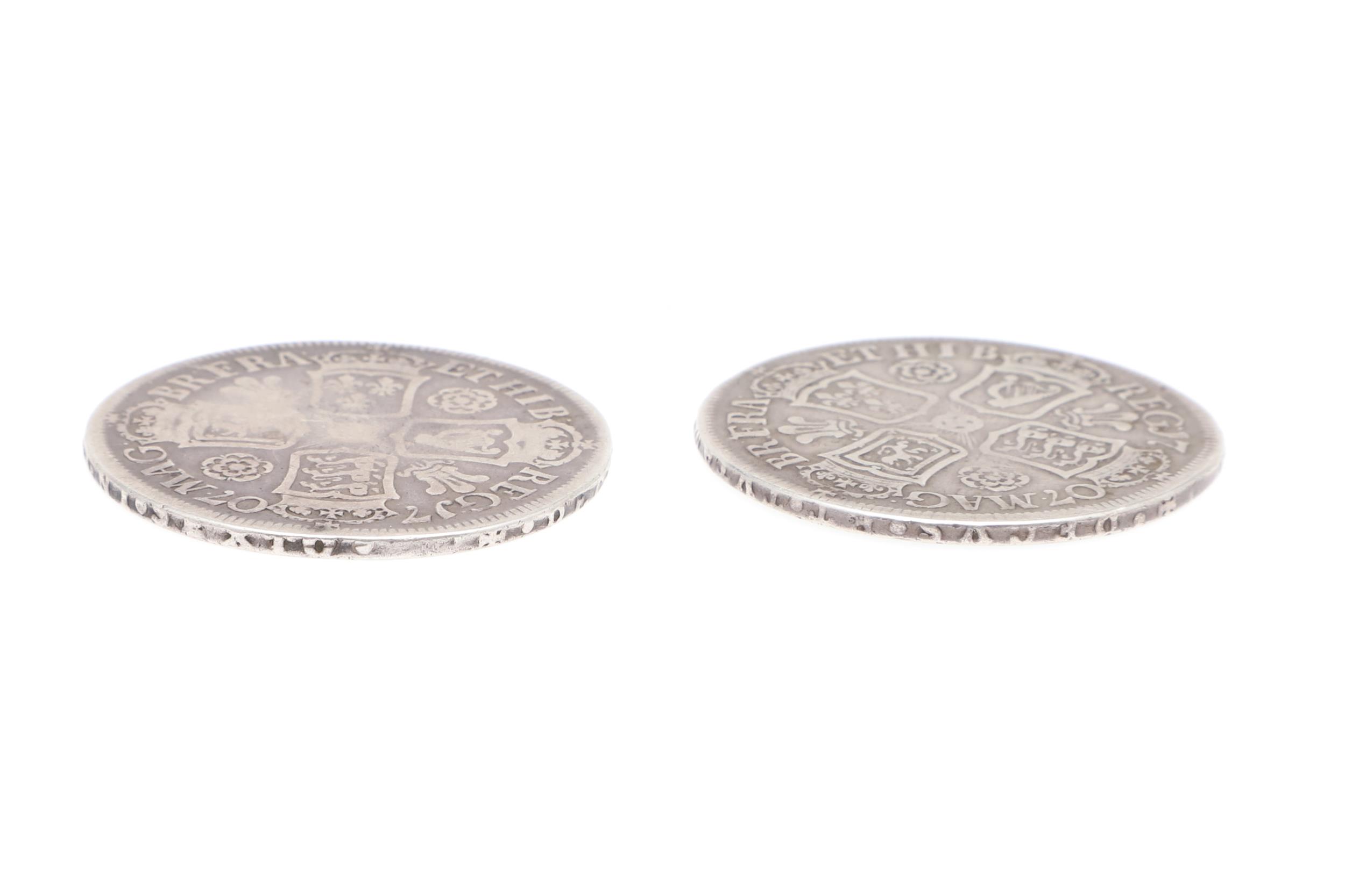 TWO QUEEN ANNE HALFCROWNS, BOTH 1707. - Image 3 of 3