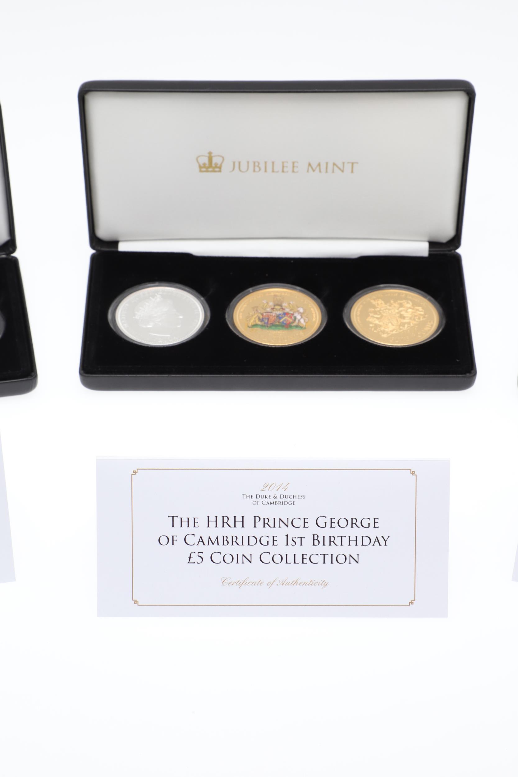 THREE JUBILEE MINT THREE COIN SILVER PROOF ROYALTY THEMED ISSUES, 2014, 2016 AND 2018. - Image 2 of 10