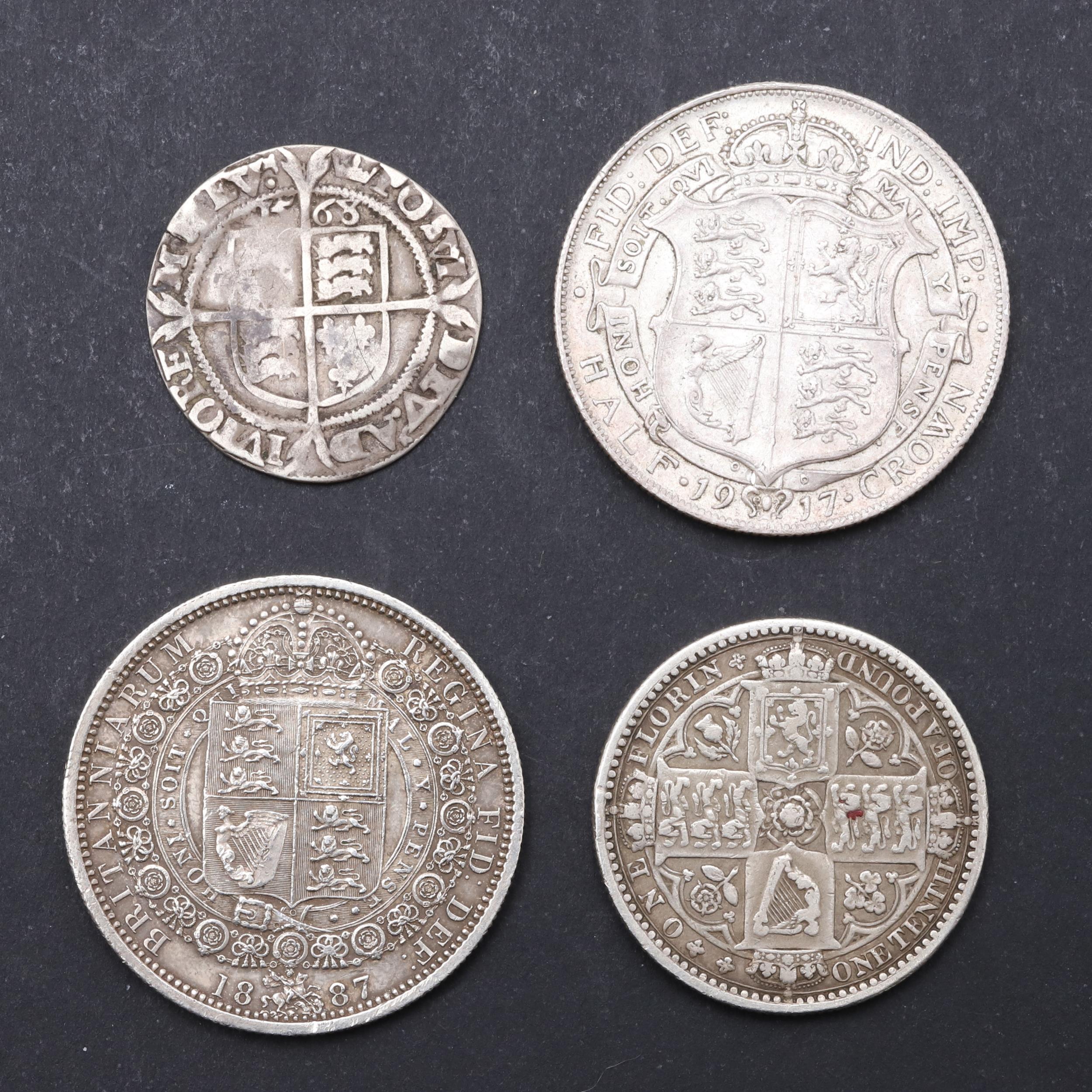 A SMALL COLLECTION OF SILVER COINS, ELIZABETH I AND LATER. - Bild 2 aus 2