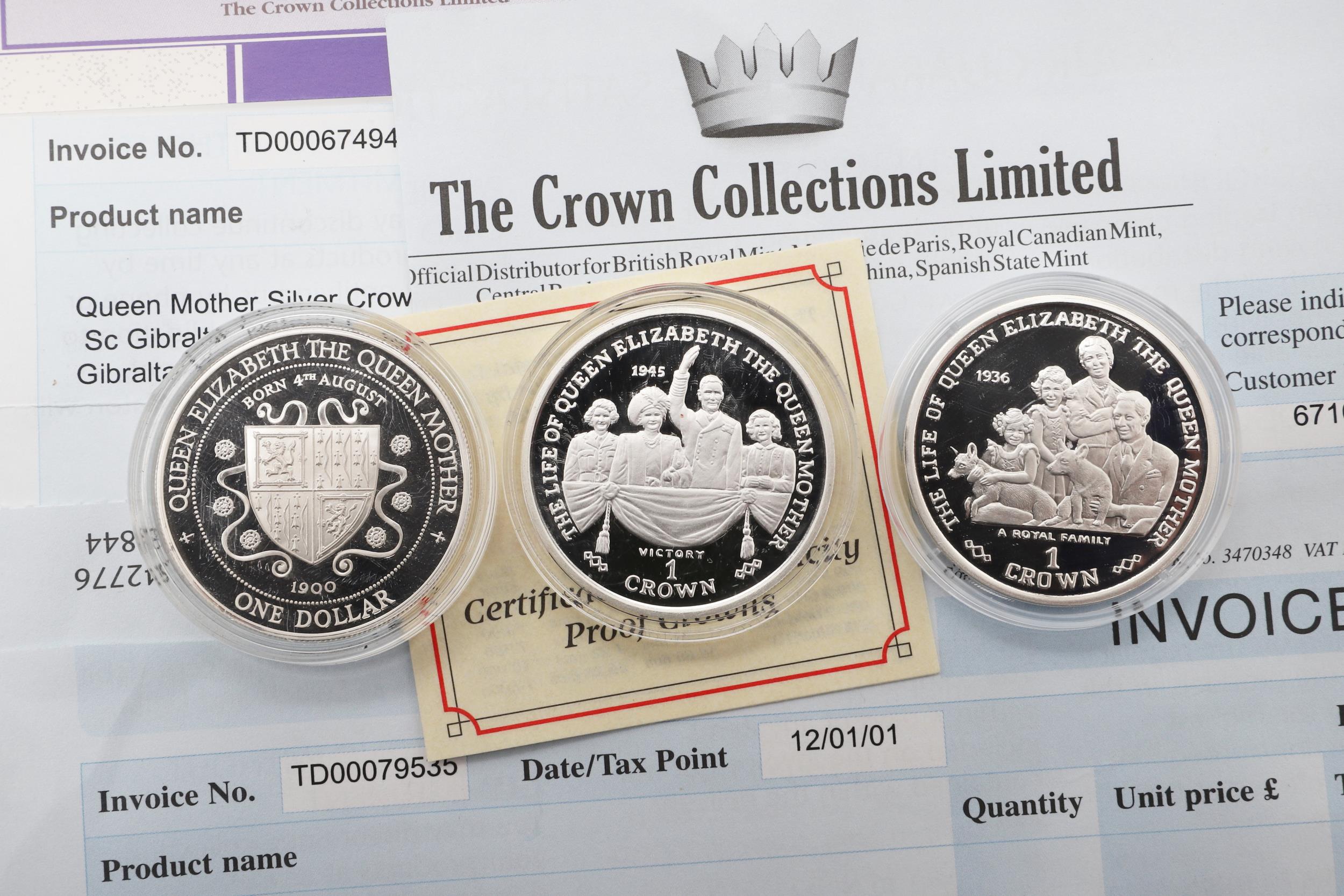 A COLLECTION OF QUEEN MOTHER CENTENARY CELEBRATION SILVER PROOF COINS. - Image 3 of 8