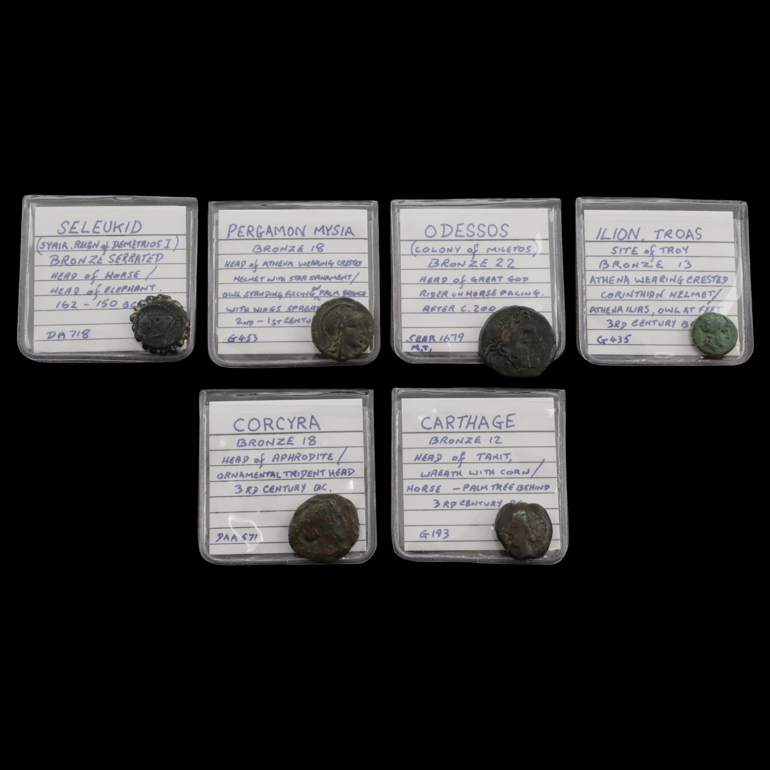 GREEK COINS: A COLLECTION OF SIX GREEK BRONZE COINS TO INCLUDE CORCYRA.