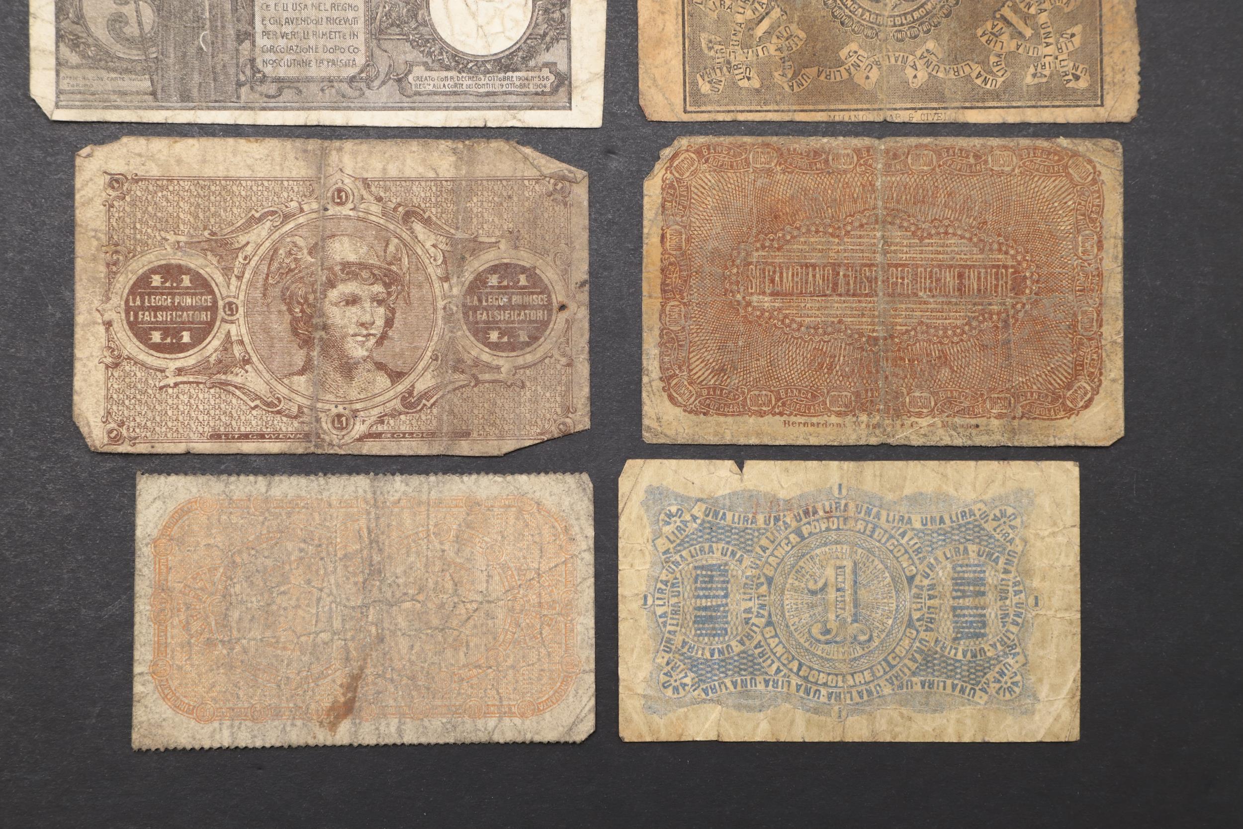 A COLLECTION OF EARLY ITALIAN BANKNOTES. - Image 6 of 6