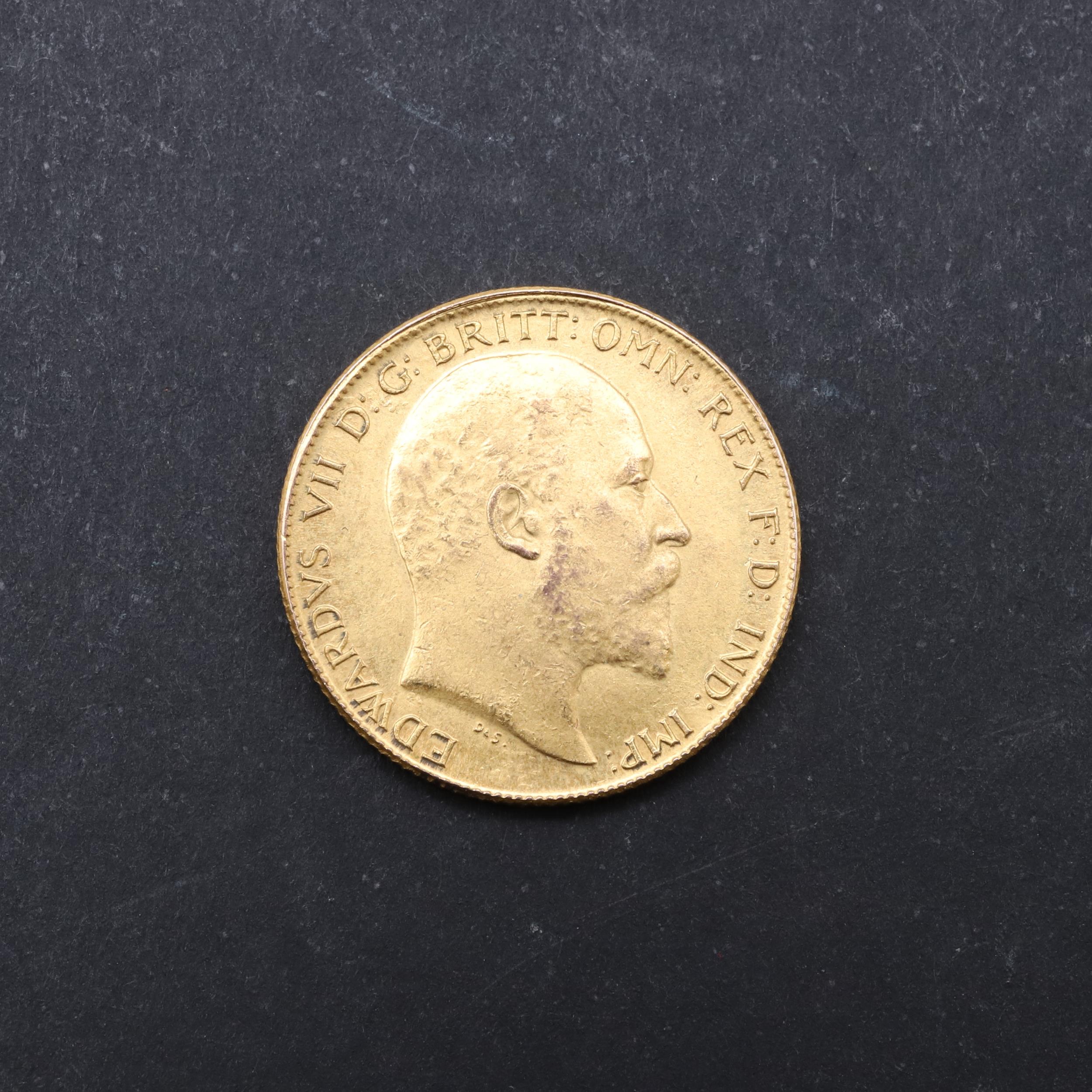 AN EDWARD VII HALF SOVEREIGN, 1909.