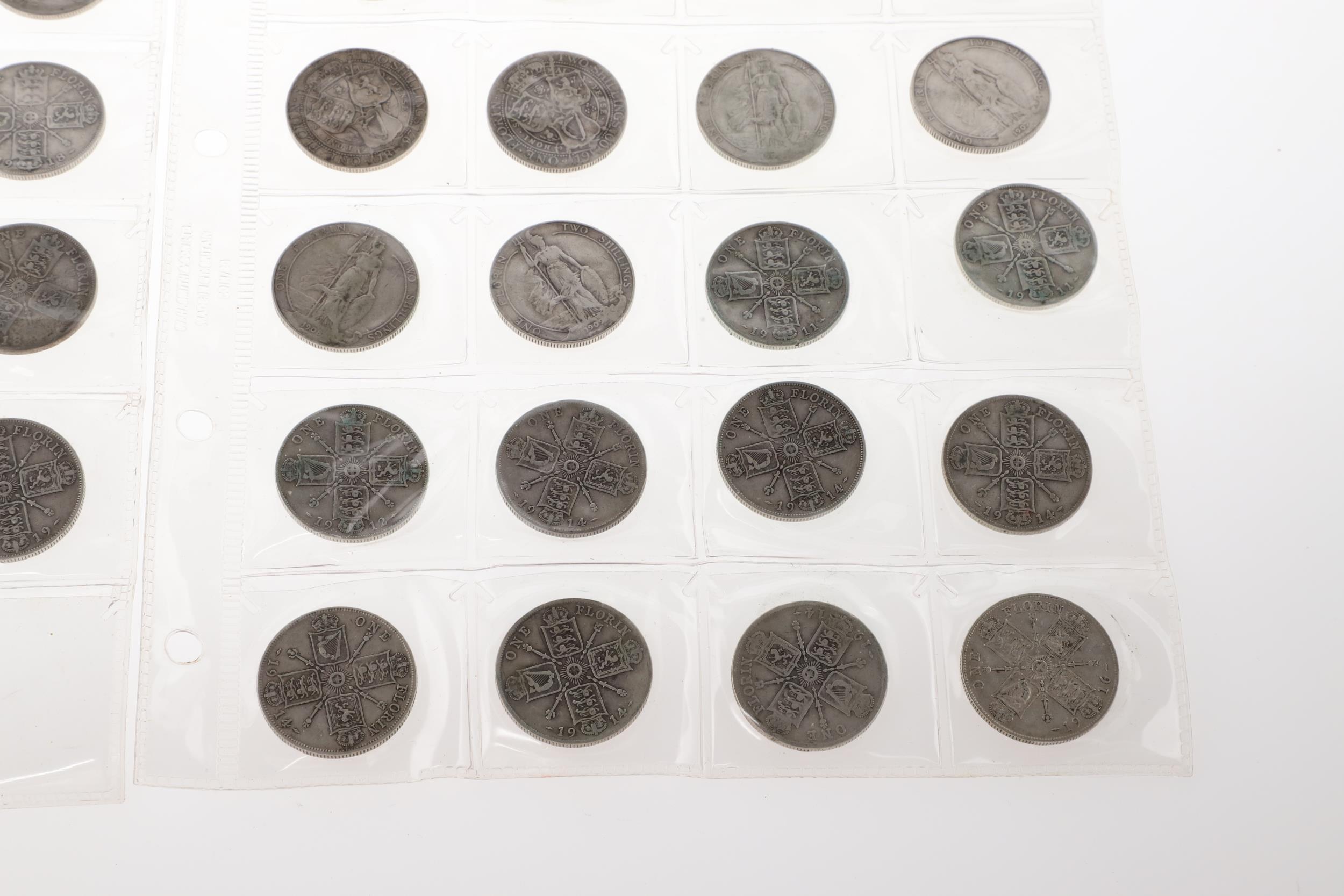 A COLLECTION OF FLORINS, QUEEN VICTORIA AND LATER. - Image 10 of 10