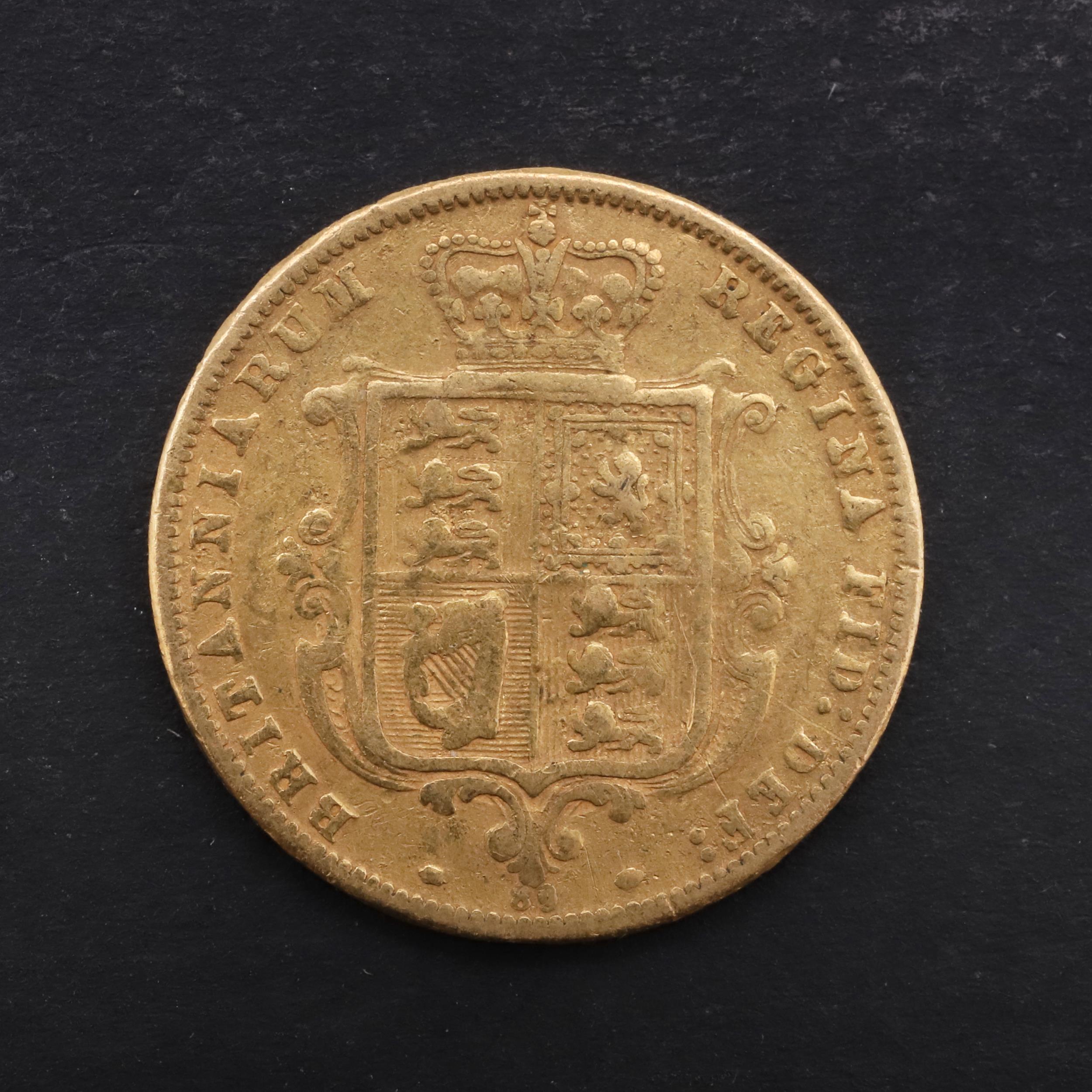 A QUEEN VICTORIA HALF SOVEREIGN, 1876. - Image 2 of 3