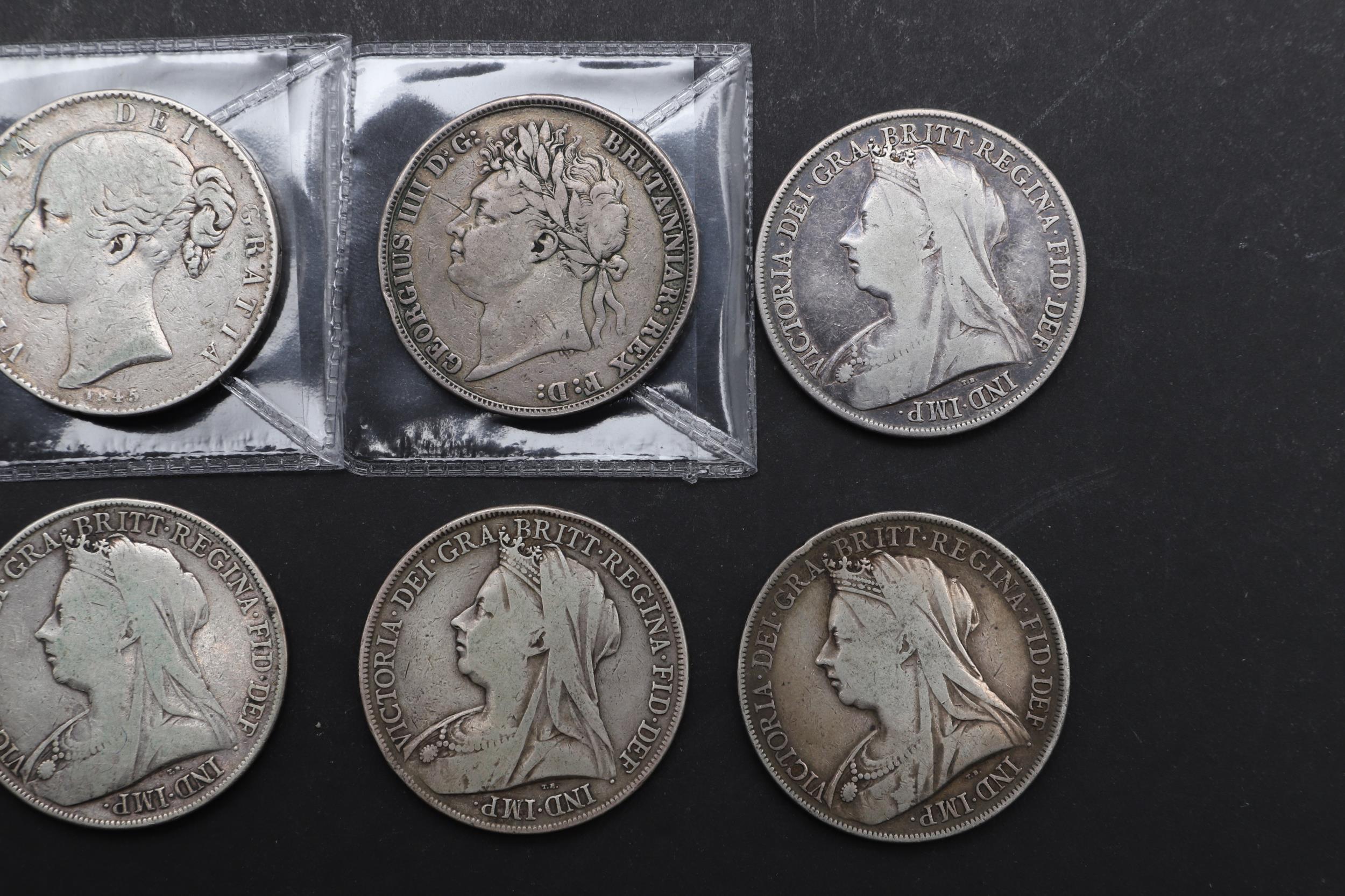 A COLLECTION OF EIGHT CROWNS, GEORGE IV AND LATER. - Image 4 of 5