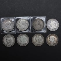 A COLLECTION OF EIGHT CROWNS, GEORGE IV AND LATER.