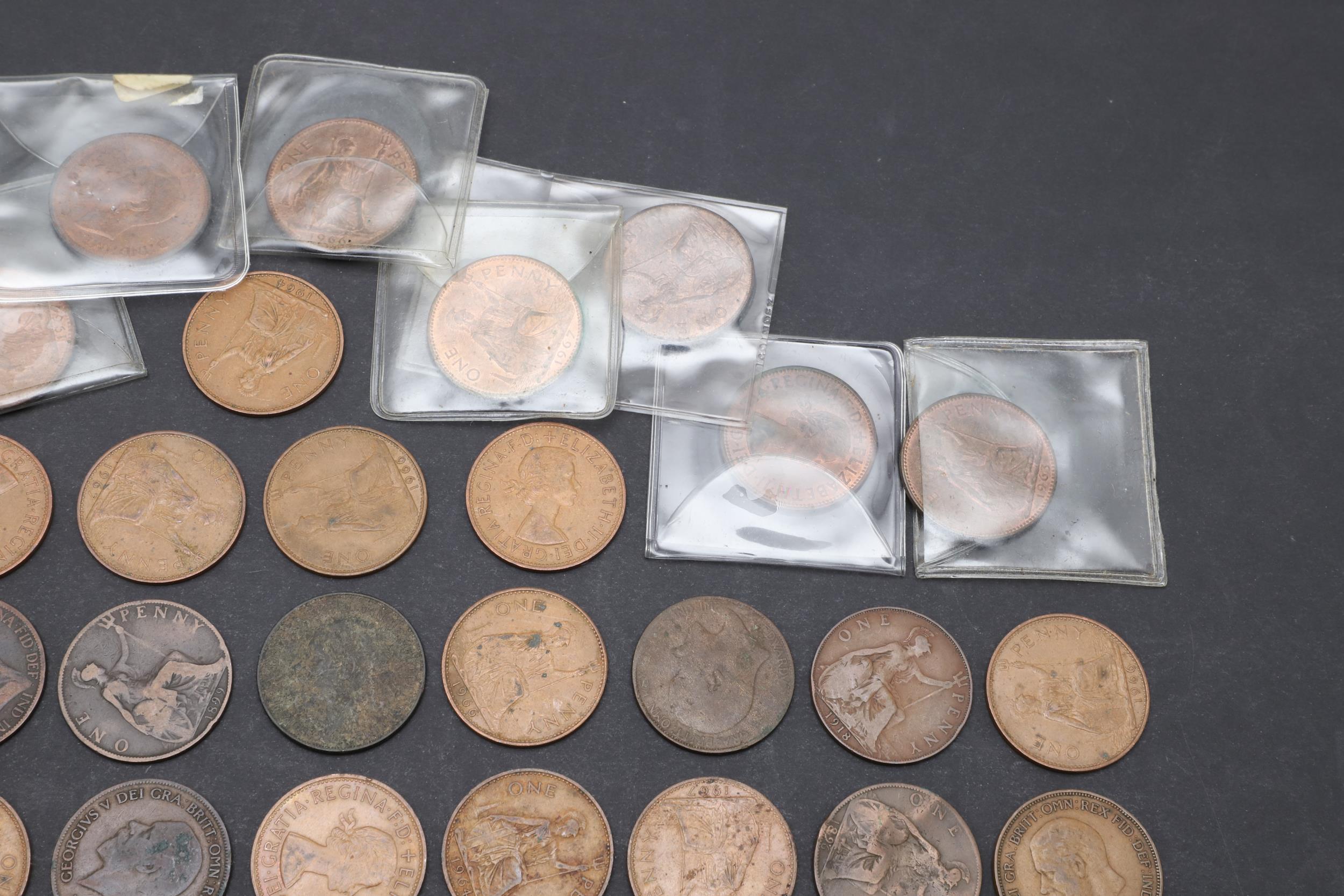 A COLLECTION AND PARTIAL DATE RUN OF PENNIES, 1866 AND LATER. - Image 3 of 7