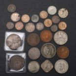 AN INTERESTING COLLECTION OF INDIAN COINS TO INCLUDE VICTORIAN AND OTHER ISSUES.
