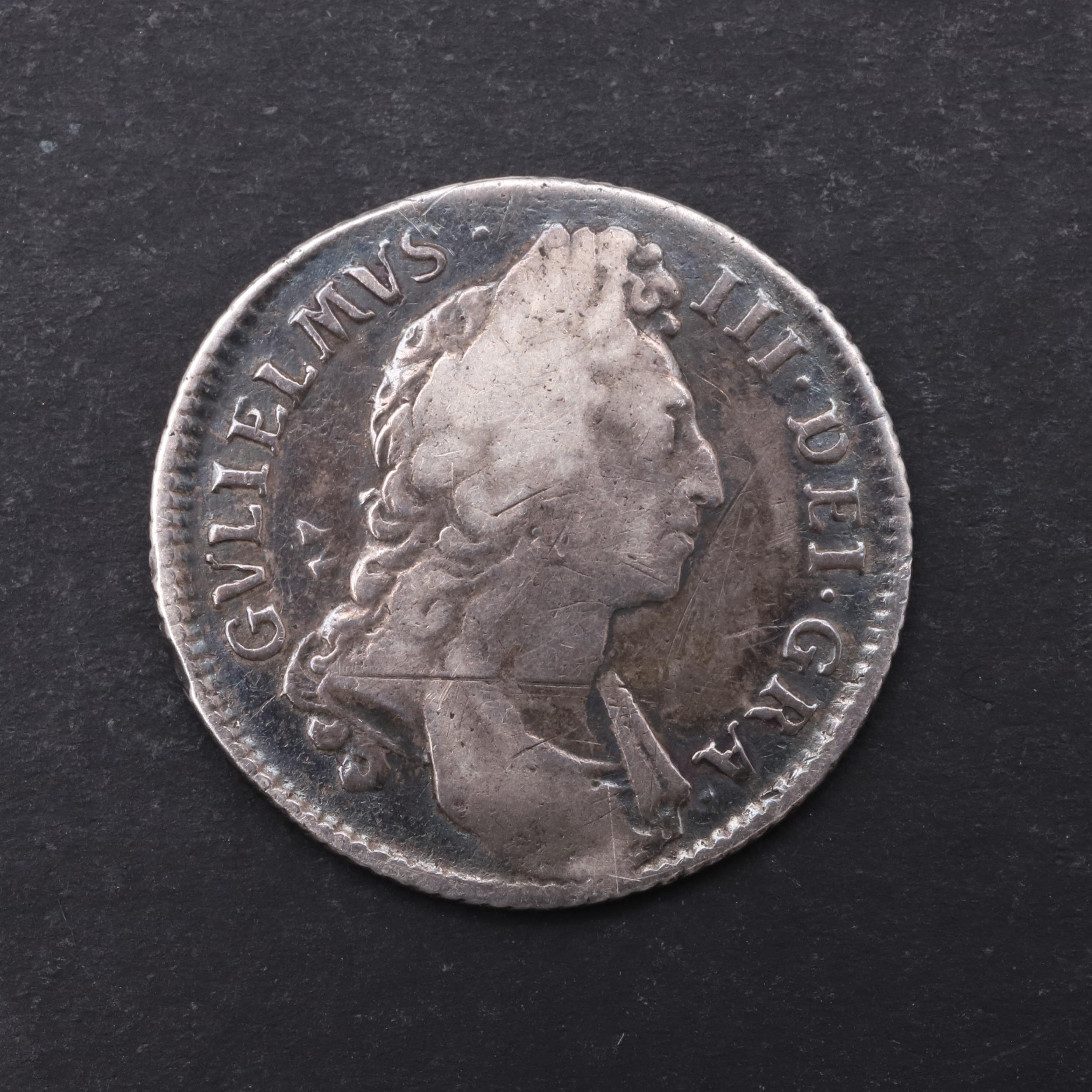 A WILLIAM III SHILLING, 1696.