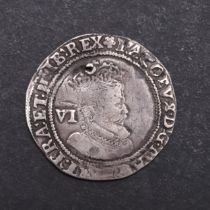 A JAMES I SIXPENCE 1605.