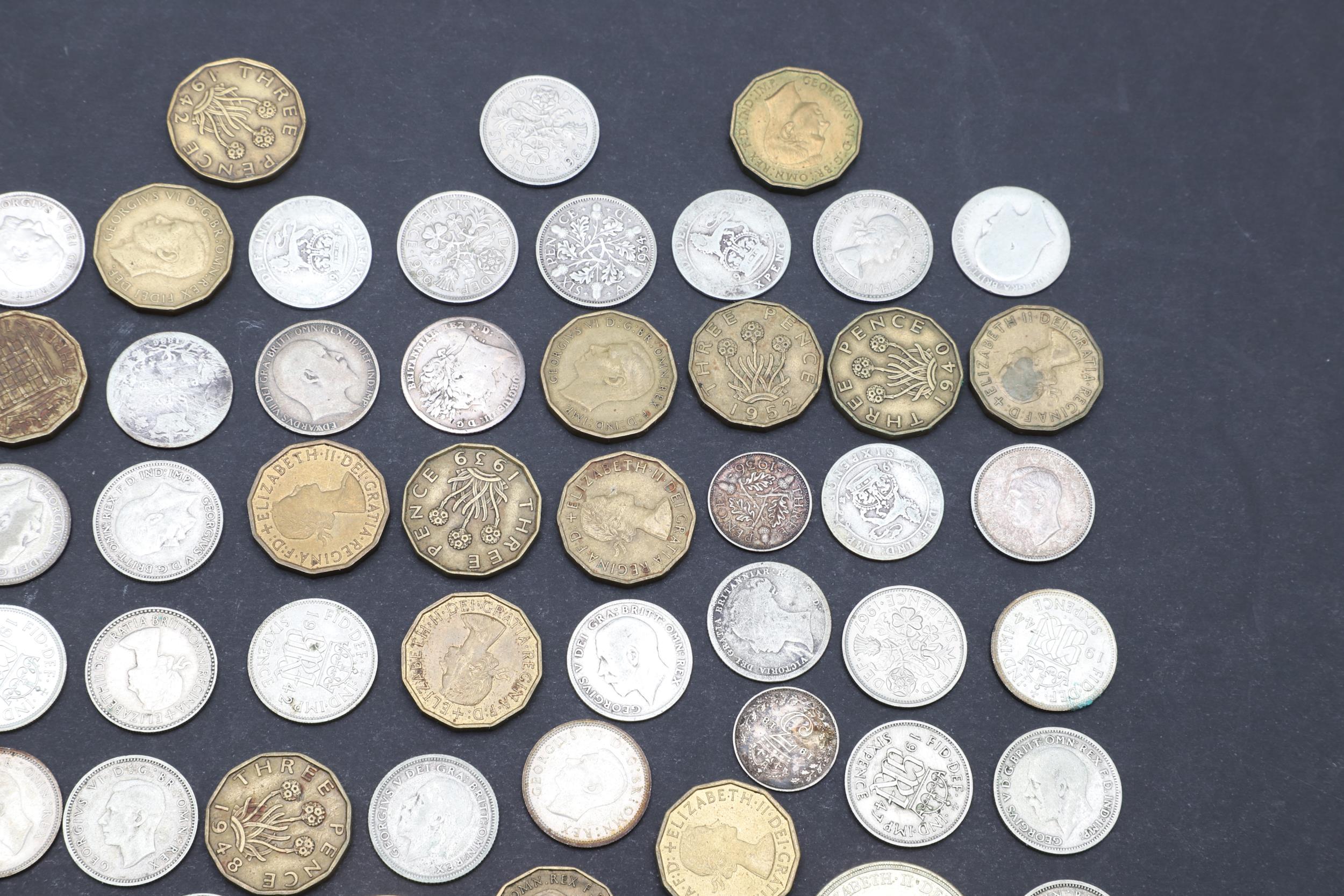 A COLLECTION OF GEORGE III AND LATER SIXPENCE, THREEPENCE AND OTHERS. - Image 3 of 7