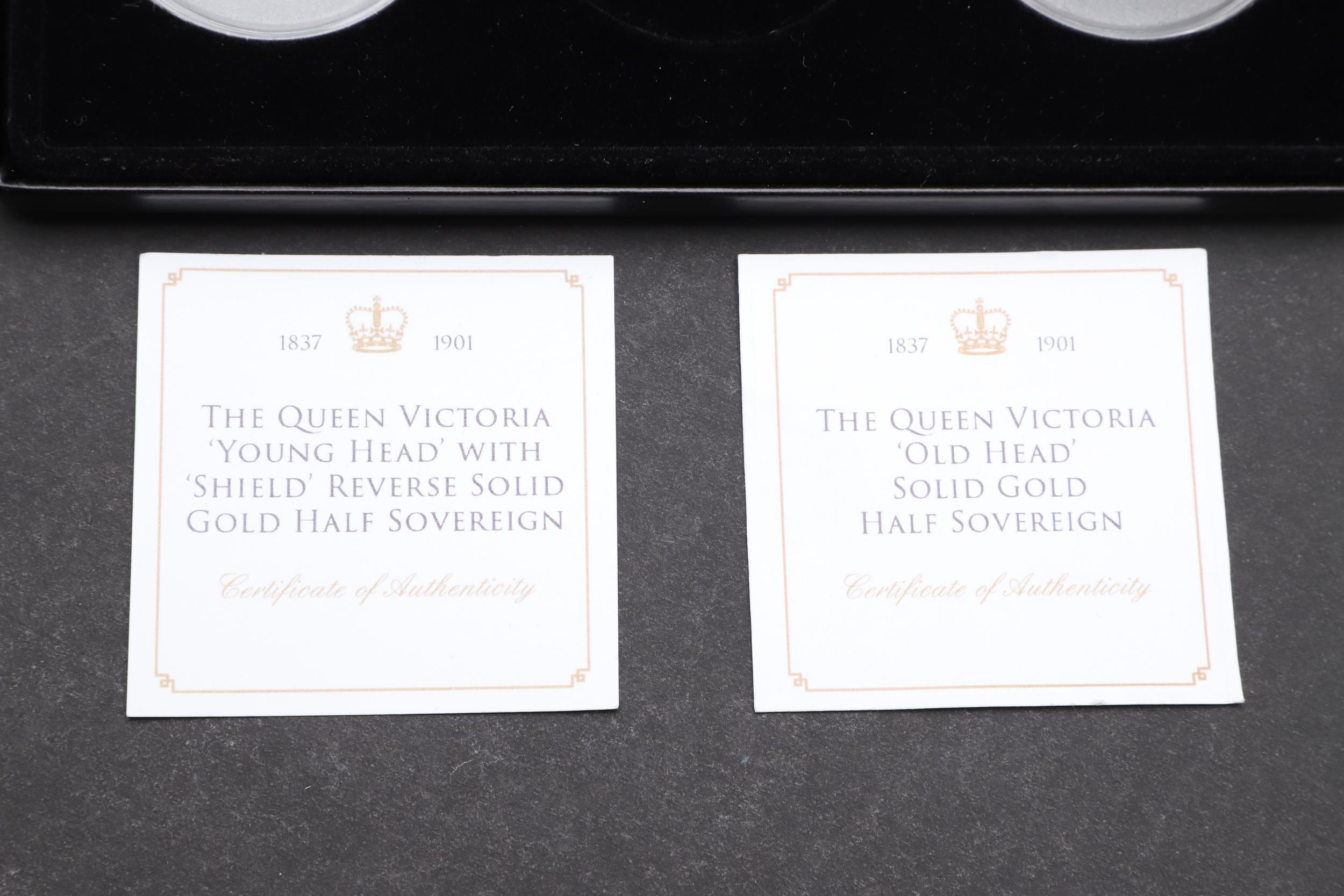 QUEEN VICTORIA, A PRESENTATION SET OF TWO HALF SOVEREIGNS, 1876 AND 1900. - Image 7 of 8