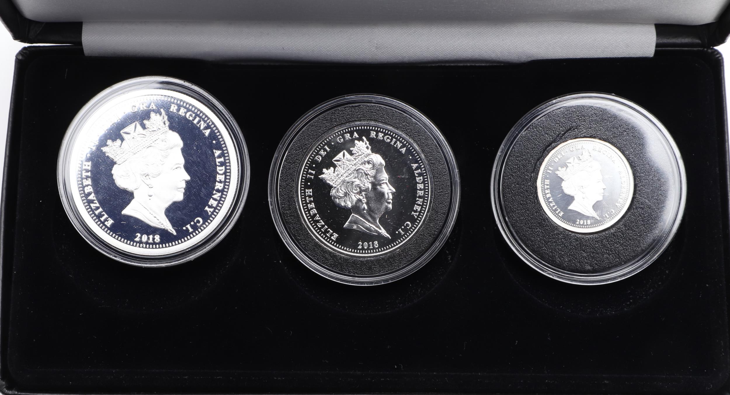 THREE JUBILEE MINT THREE COIN SILVER PROOF ROYALTY THEMED ISSUES, 2014, 2016 AND 2018. - Image 7 of 10