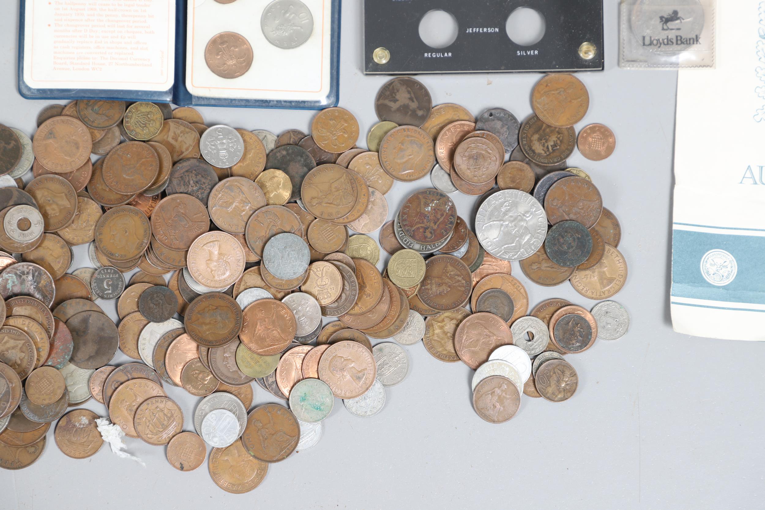 A LARGE COLLECTION OF PRE DECIMAL AND OTHER COINS. - Image 9 of 11