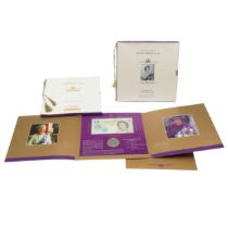 TWO CONSECUTIVE GOLDEN JUBILEE PRESENTATION ROYAL MINT COIN AND NOTE SETS.