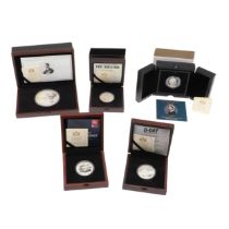 A COLLECTION OF MILITARY THEMED SILVER PROOF RECENT ISSUES 2014 - 2020.