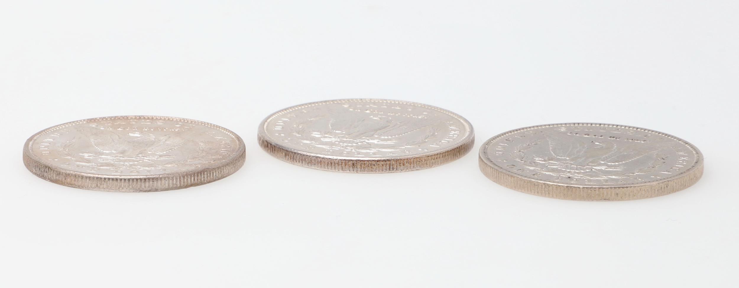 THREE AMERICAN MORGAN DOLLARS, 1879 AND LATER. - Image 3 of 3