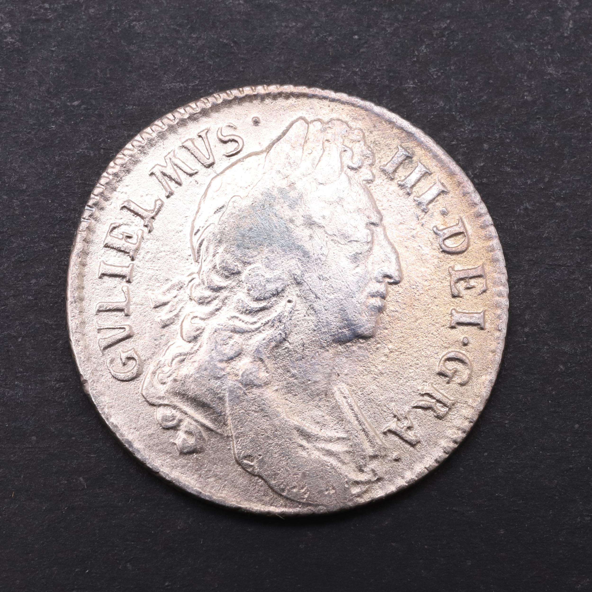 A WILLIAM III SHILLING, 1696, FROM THE WRECK OF THE ASSOCIATION.
