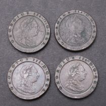 A COLLECTION OF FOUR GEORGE III CARTWHEEL TWOPENCE.