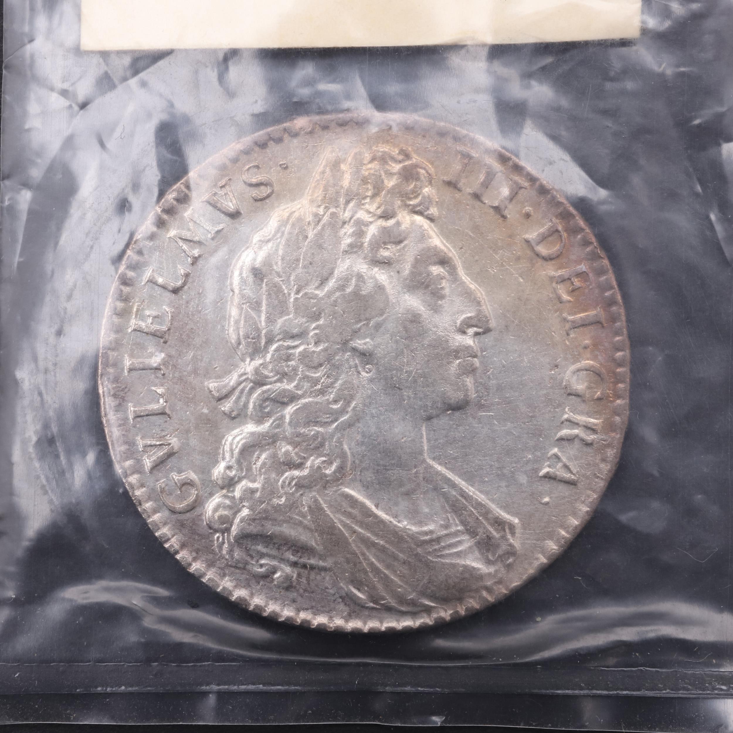 A WILLIAM III HALFCROWN, 1697, FROM THE WRECK OF THE ASSOCIATION.