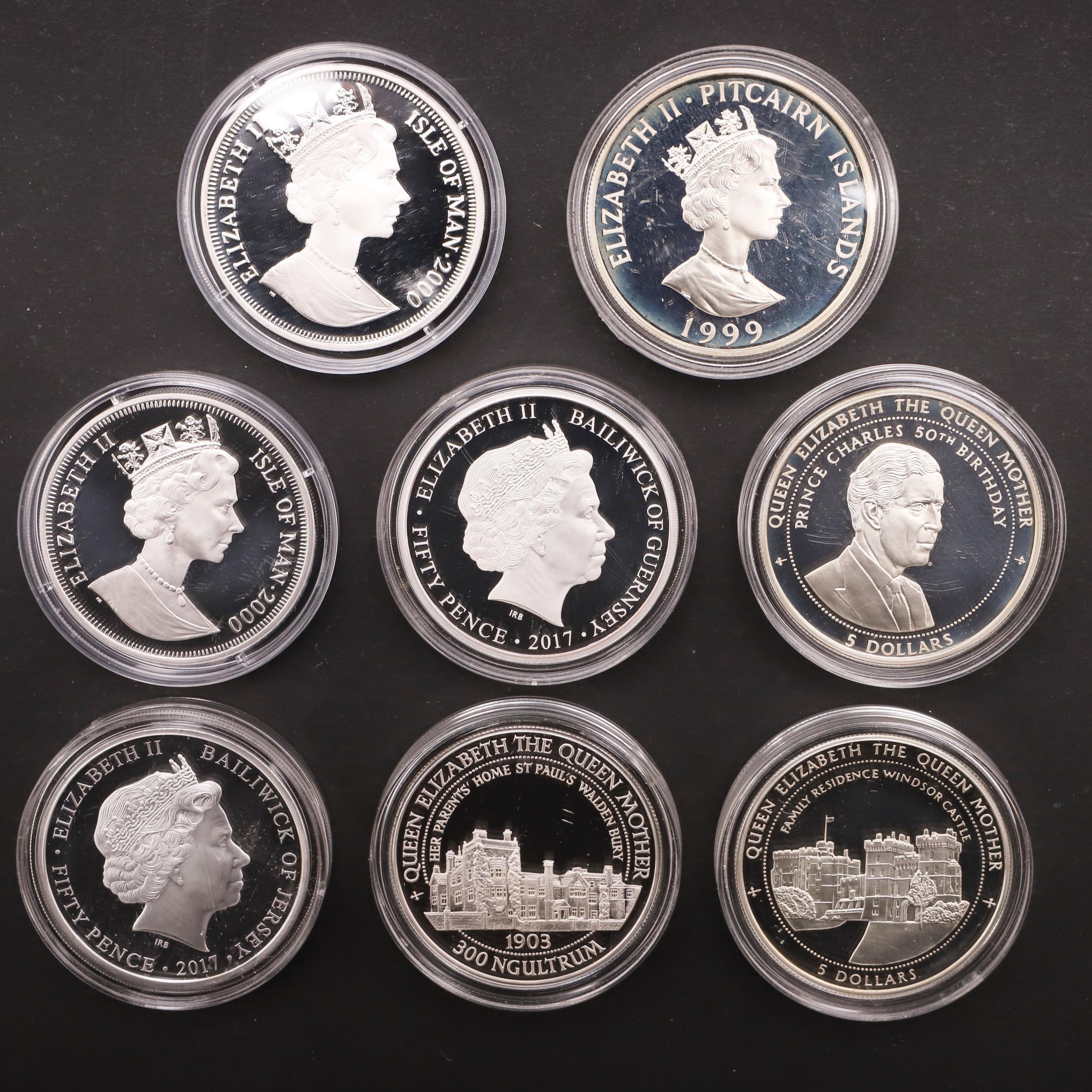 A COLLECTION OF QUEEN MOTHER CENTENARY CELEBRATION SILVER PROOF COINS. - Image 5 of 6