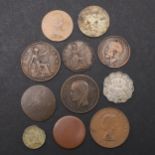 AN INTERESTING COLLECTION OF ERROR COINS, GEORGE V AND LATER.