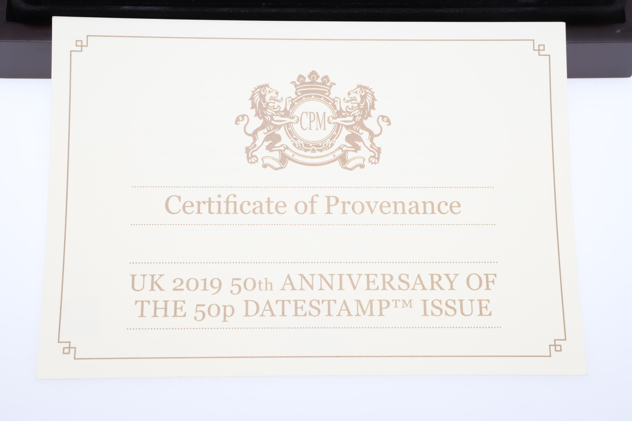 THE DATESTAMP 2019 50TH ANNIVERSARY OF THE 50 PENCE 12 COIN SET. - Bild 2 aus 8