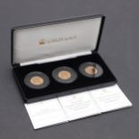 A PRESENTATION SET OF THREE UNCIRCULATED ELIZABETH II SOVEREIGNS, 2013, 2015 AND 2017.