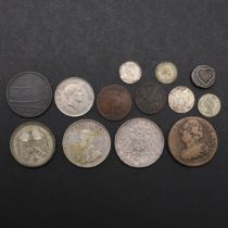 A COLLECTION OF WORLD COINS TO INCLUDE AN EAST INDIA COMPANY COIN 1803.