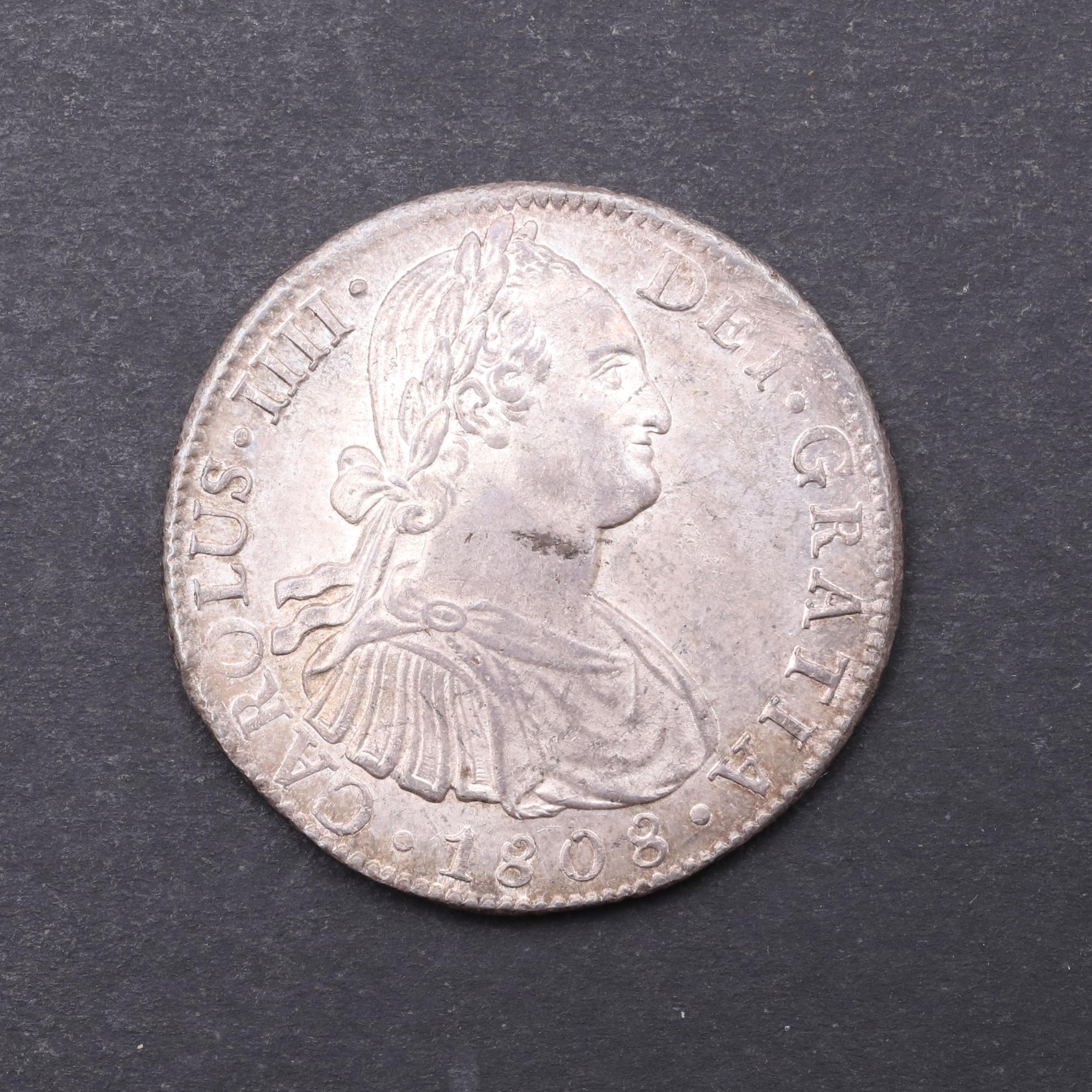 A CHARLES III OF SPAIN EIGHT REALS, 1808.